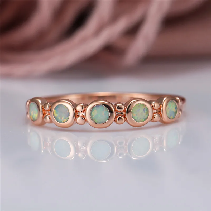 

Single Row Blue White Fire Opal Engagement Rings For Women Silver Color Color Birthstone Ring Female Luxury Bridal Jewelry