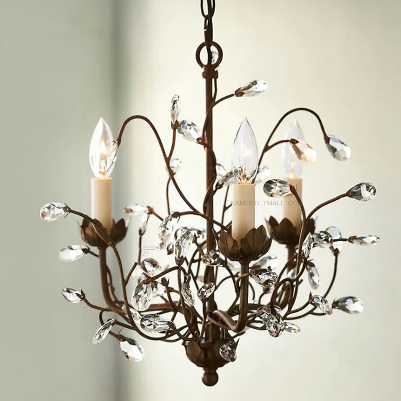Французский стиль Хрустальная люстра Лофт Искусство Дерево столовая гостиная