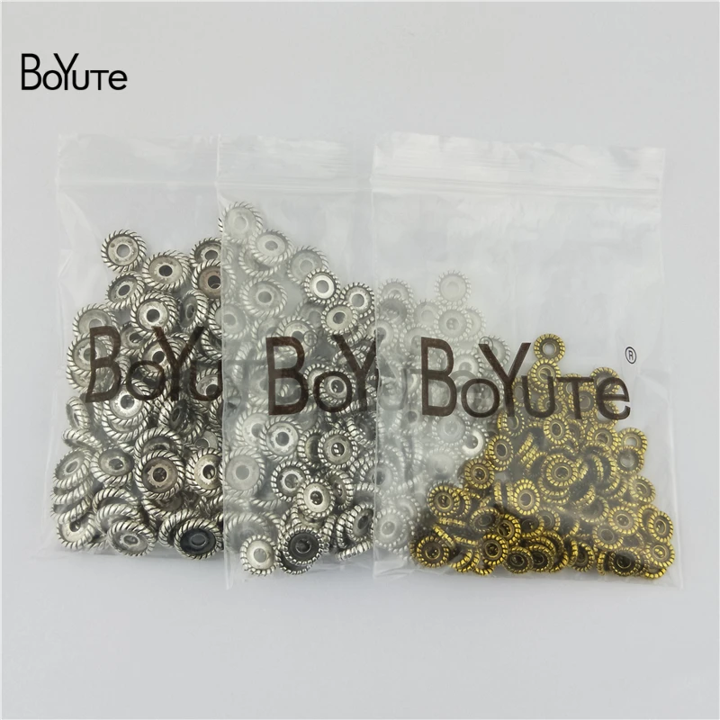 BoYuTe (100 шт./лот) круглые 8 мм 10 12 антикварные серебряные и золотые металлические