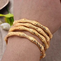 4pcslot bangles ethiopian gold color bangle for women dubai bride wedding bracelet african arab jewelry middle east