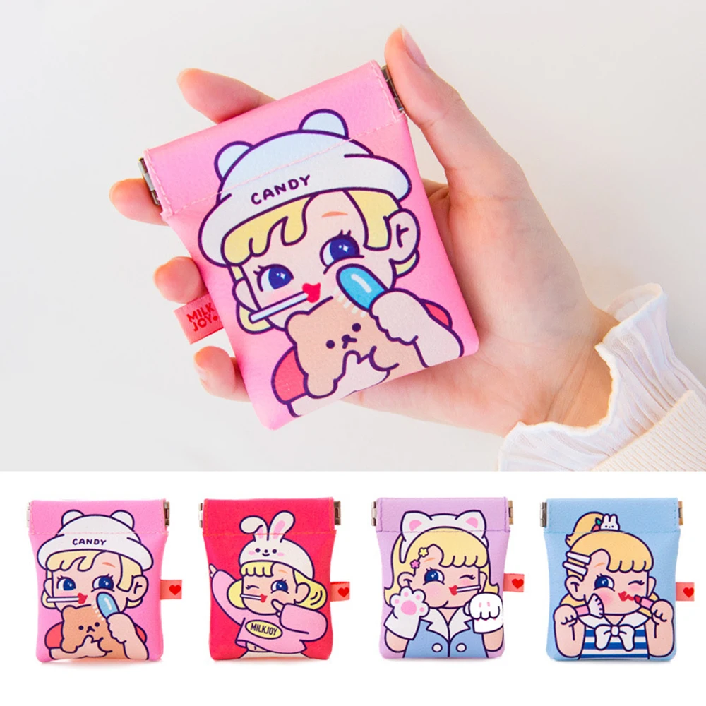 

Wallet Card Holder Key Change Key Case Purse Coin Purse Card Case Fashion Leather Lollipop Girl