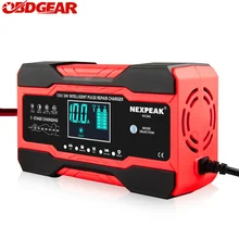 12V 10 A - 24V 5A Car Battery Charger  Full Automatic Digital LCD Touch Screen Pulse Repair Battery-chargers  Wet Dry Lead Acid