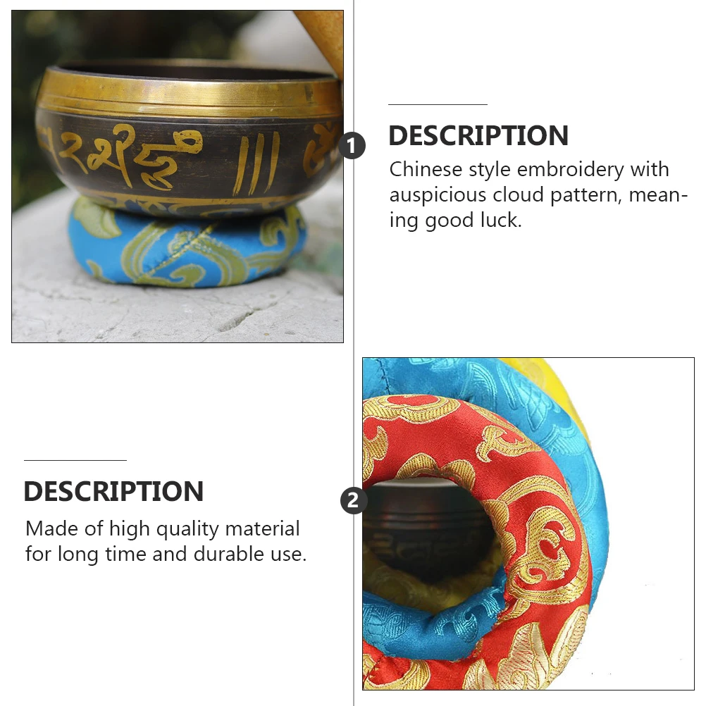 

3pcs Buddhist Sound Bowl Pad Tibetan Singing Bowl Mat Singing Bowl Cushion