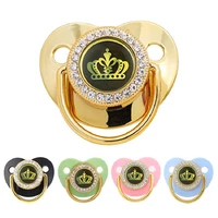 new baby pacifier bpa free newborn dummy soother toddler infant silicone pacifiers black golden bling nipple baby boy girls gift