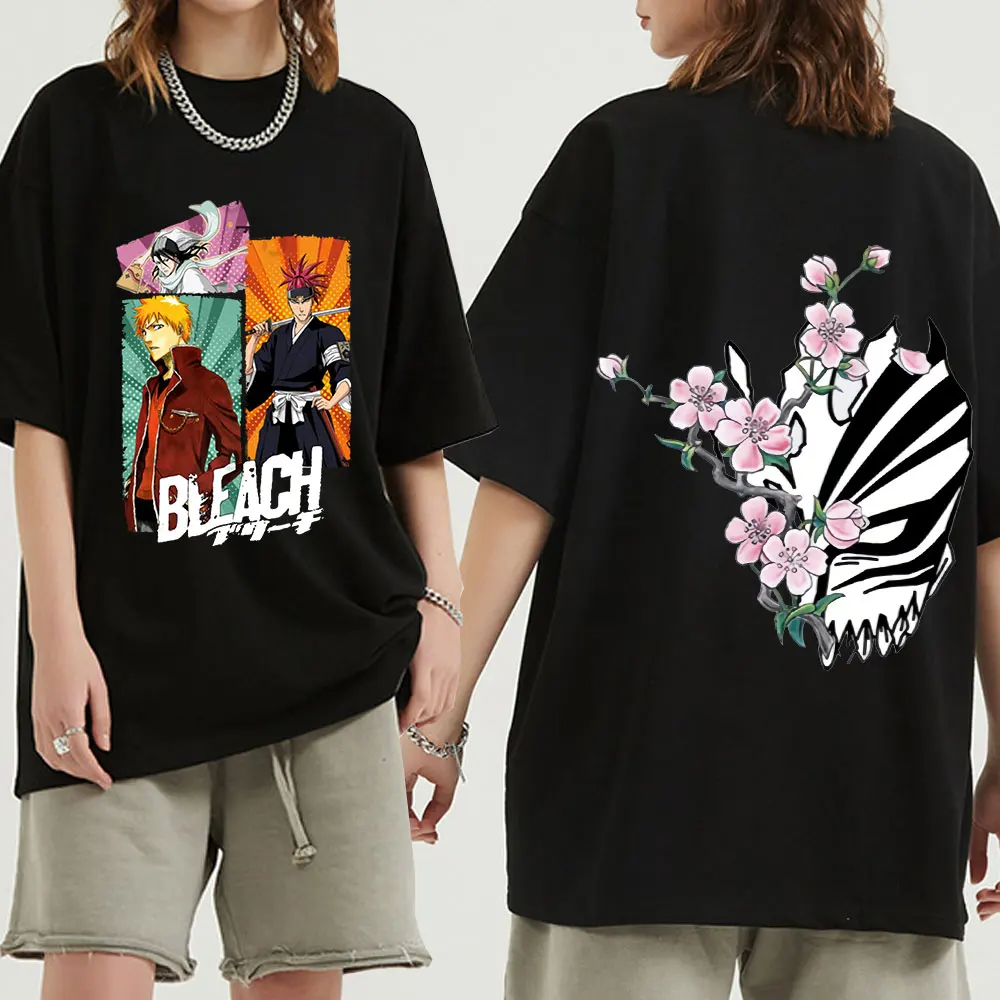 

Футболка Ichigo Kurosuki мужская хлопковая, тенниска с принтом манга и отбеливатель, крутая модная майка с коротким рукавом, уличная одежда в стиле...