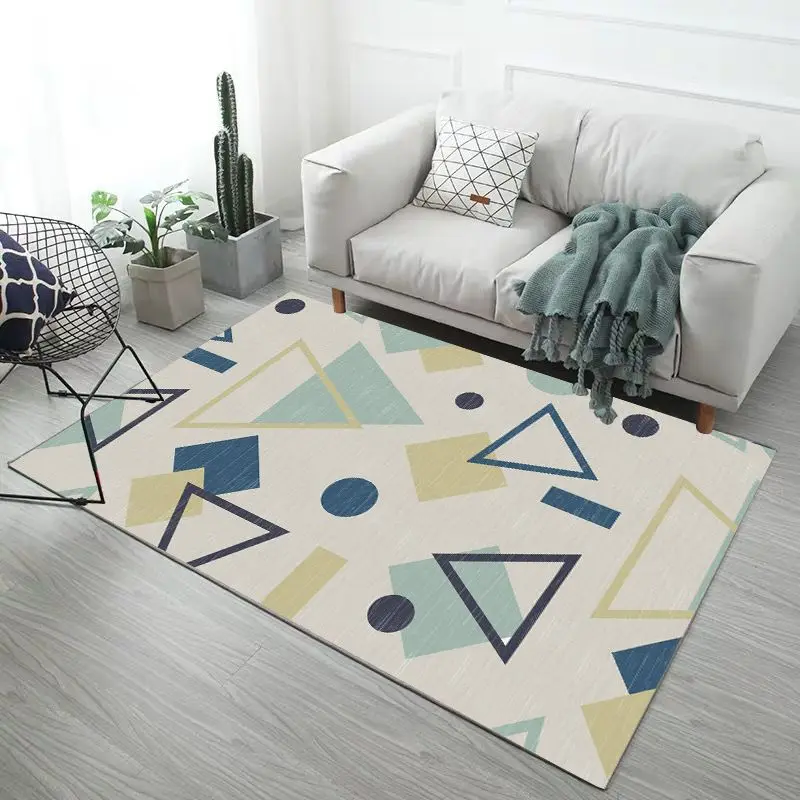 

Mo Nordic Ins Living Room Carpet Bedroom Geometric Minimalist Carpet 3D Printing and Dyeing Model Room Full of Carpet Area Rug