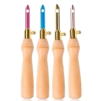 wooden handle embroidery pens knitting embroidery sewing tools for diy craft stitching sewing accessories punch needle threader