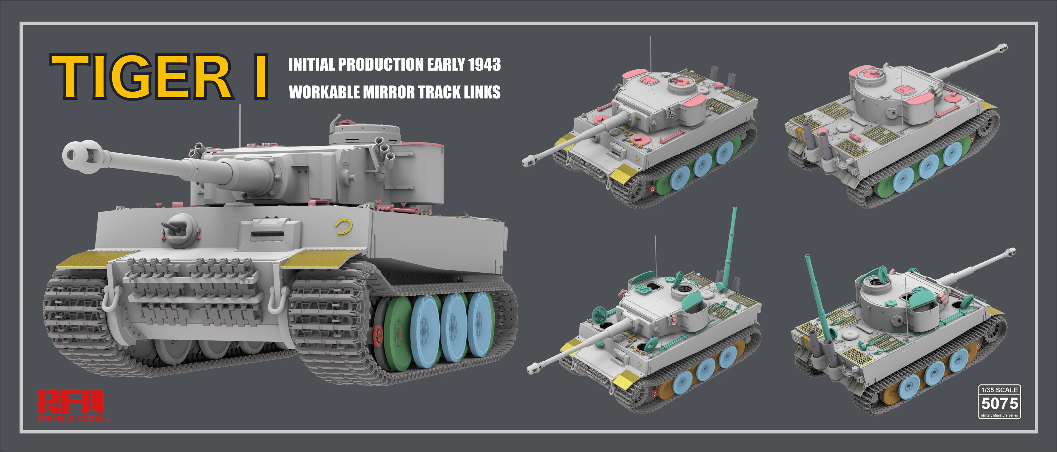 Модель RYEFIELD RM-5075 1/35 начальное производство Tiger I начало 1943 набор моделей - купить