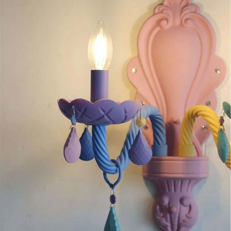 Американский настенный светильник с кристаллами лампа для детской комнаты