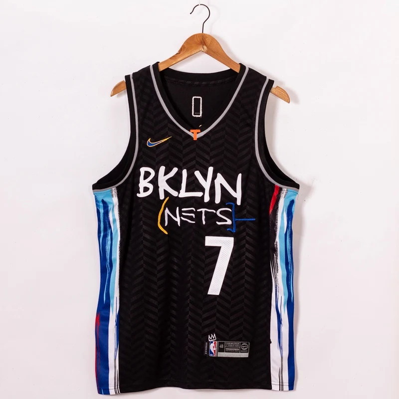 

NBA Blue 7 Durant Basketball Jerseys City Edition Black Fashion Cloth 2020-21 New Sale 11 Irving