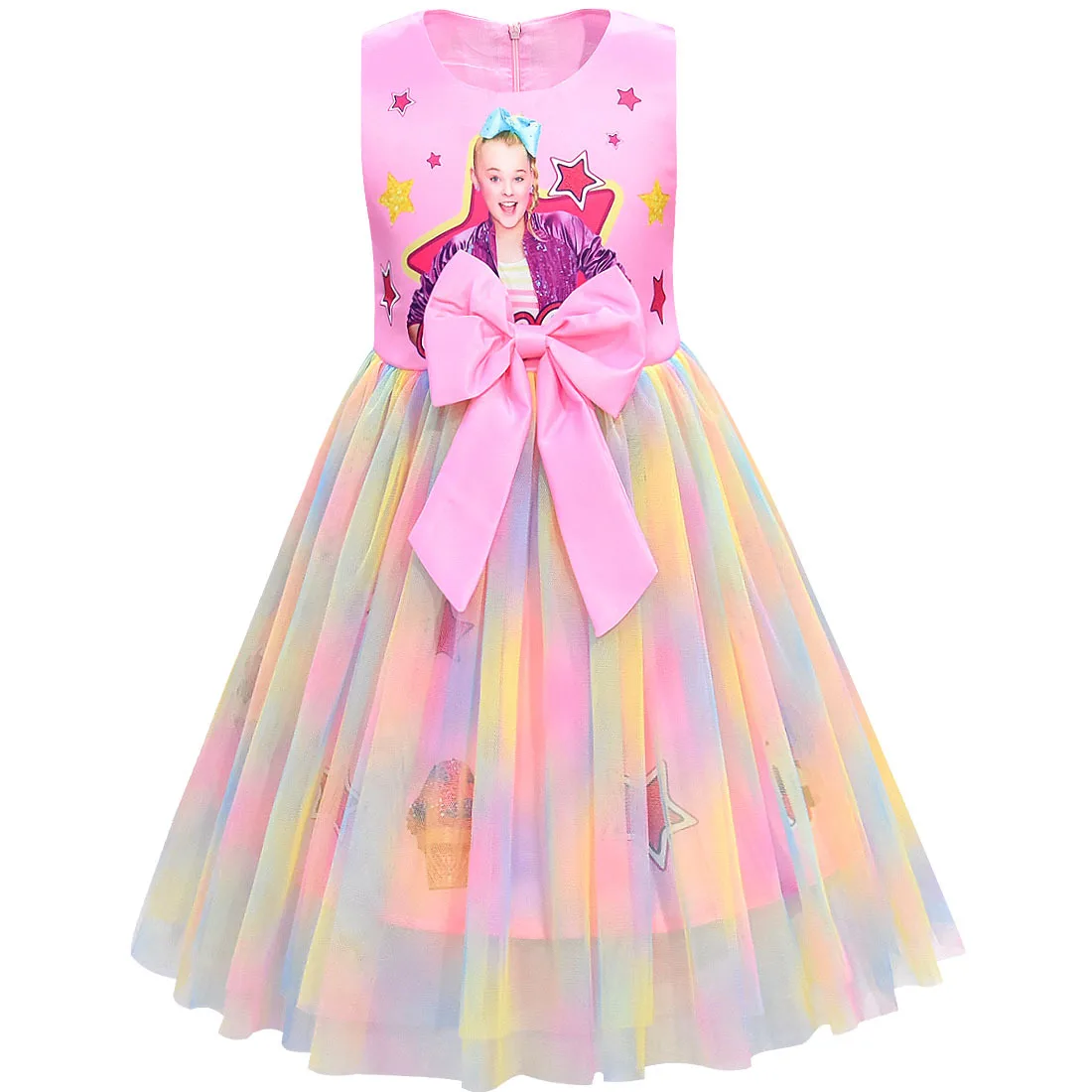 Jojo Siwa/платье для девочек Платья с бантом Вечерние платья дня рождения Детские