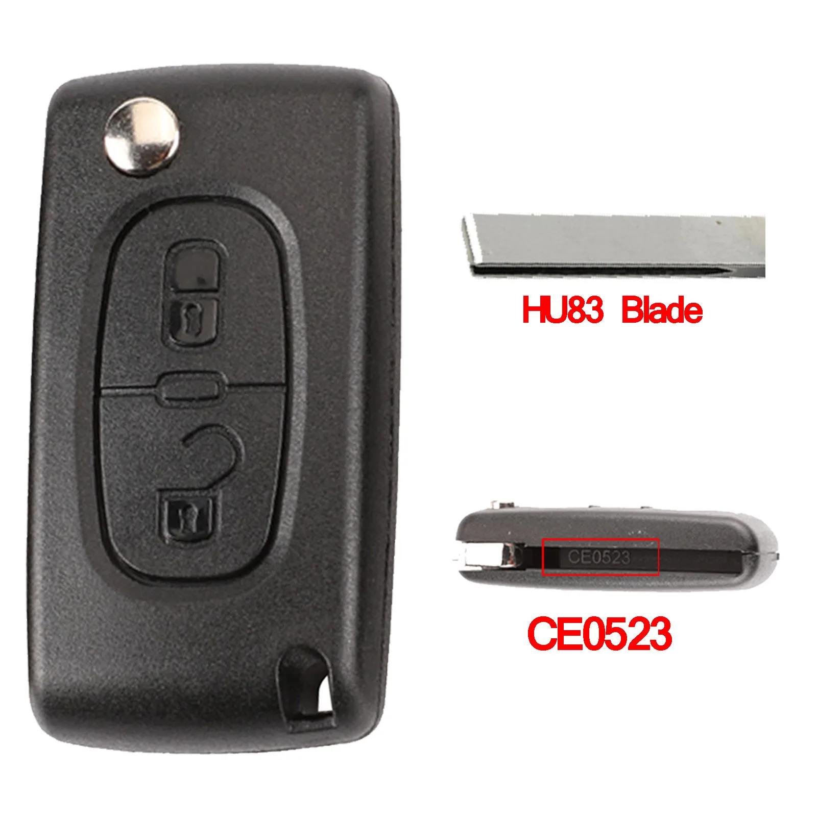 2B CE0523 HU83 Jingyuqin флип Автомобильный ключ оболочки CE0536/CE0523 для Citroen C4 C5 C8 Xsara Picasso Berlingo peugeot 307 607 807 Partner лампа багажника - Цвет: 2B CE0523 HU83