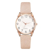 frosted light color design leather strap women watches fashion casual ladies wristwatches simple scale quartz female watch gifts
