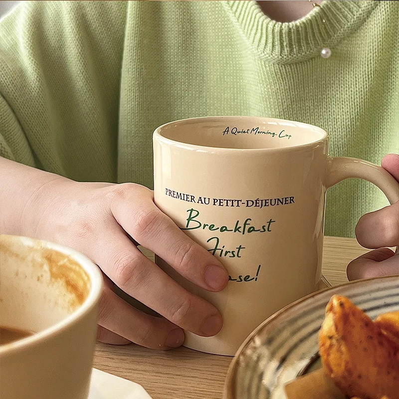 

Mug large capacity ceramic original retro French office coffee cup