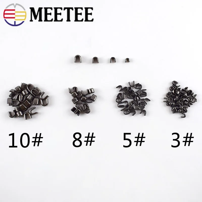 Meetee 20pcs Brass U Style Zipper Stopper Non-slip for 3# 5# 8# 10# Metal Nylon Resin Zippers Repair Crafts Accessory ZA212 | Дом и сад