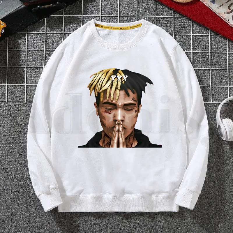 

Худи Xxxtentacion мужское в стиле хип-хоп, свитшот с принтом в стиле рэпера, трендовая одежда для мужчин, худи в стиле хип-хоп с круглым вырезом
