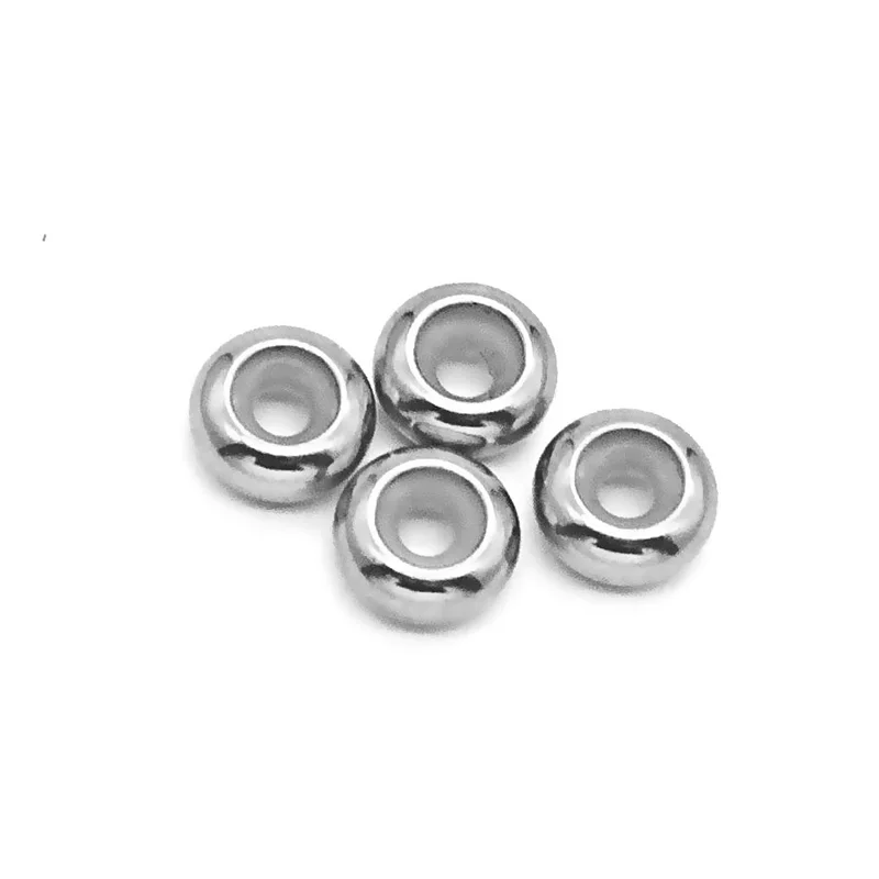 10pcs/lot Dia 8 10mm Big Hole Stainless Steel Beads with Silicone Gold /Steel Color Spacer for Diy Jewelry Making Findings | Украшения и