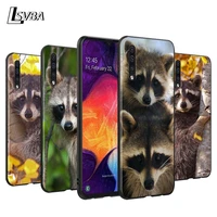 cute baby raccoon back silicone phone case for samsung galaxy a90 a80 a70s a60 a50s a40 a20e a20 a10s soft black cover