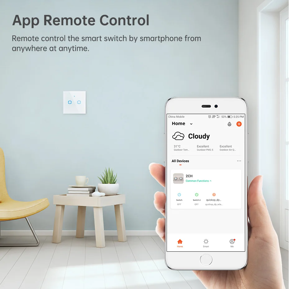 Fuers WI-FI сенсорный выключатель Tuya Smart светильник Переключатель 1/2/3 Gang ЕС Поддержка