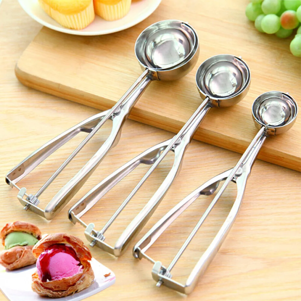 

1PC 4/5/6cm Stainless Steel Ice Cream Scoop Environmentally Friendly Ice Cream Mashed Potato Scoop Kitchen Accessories