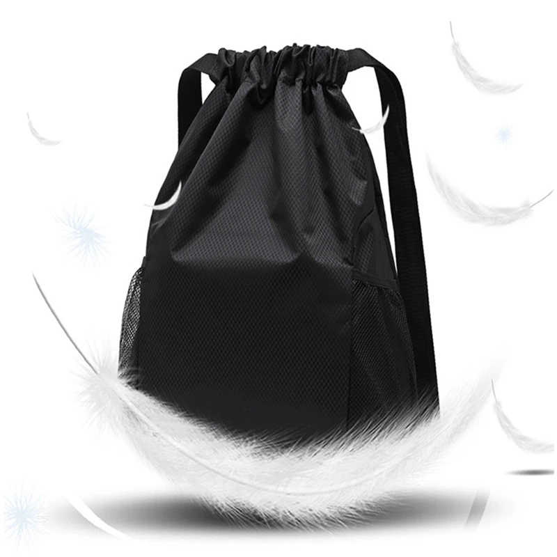 Portable Sport Gym Bags Drawstring Sack Polyester Waterproof Oxford Pack Outdoor Basketball Football Volleyball Storage Backpack