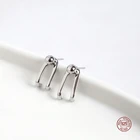 LKO Настоящее серебро 925 пробы 100% милые U-образные серьги-гвоздики для женщин Ins Style серьги-гвоздики для девочек вечерние ювелирные изделия тренд