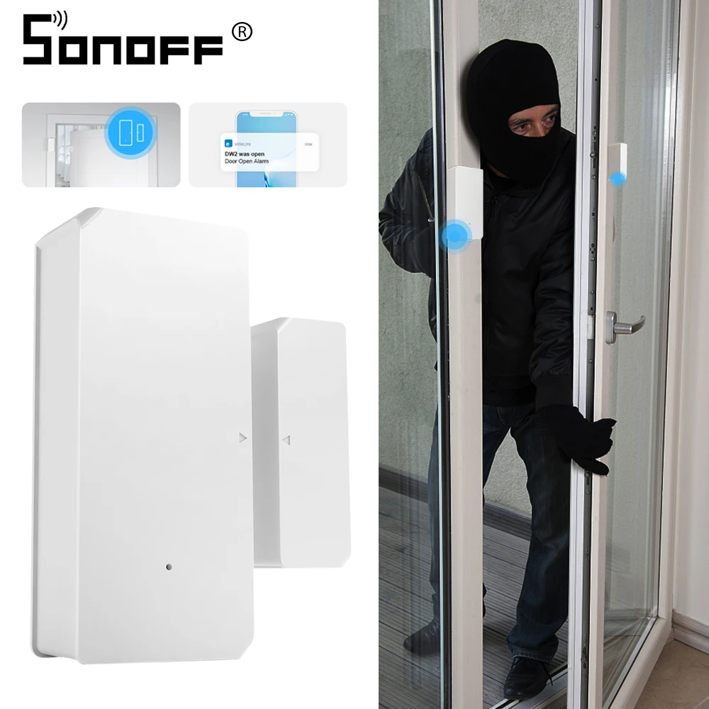 Датчик Sonoff DW2 беспроводной с Wi-Fi датчик окон и дверей для систем сигнализации