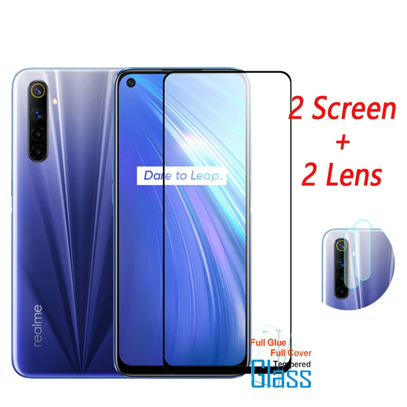 Vidrio templado para Oppo Realme 6, Protector de pantalla para Realme 6, 7i, 8i, 8 Pro, 50A, 50i, c&aacute;mara de vidrio para Oppo A53S, A54, A74, A94-0