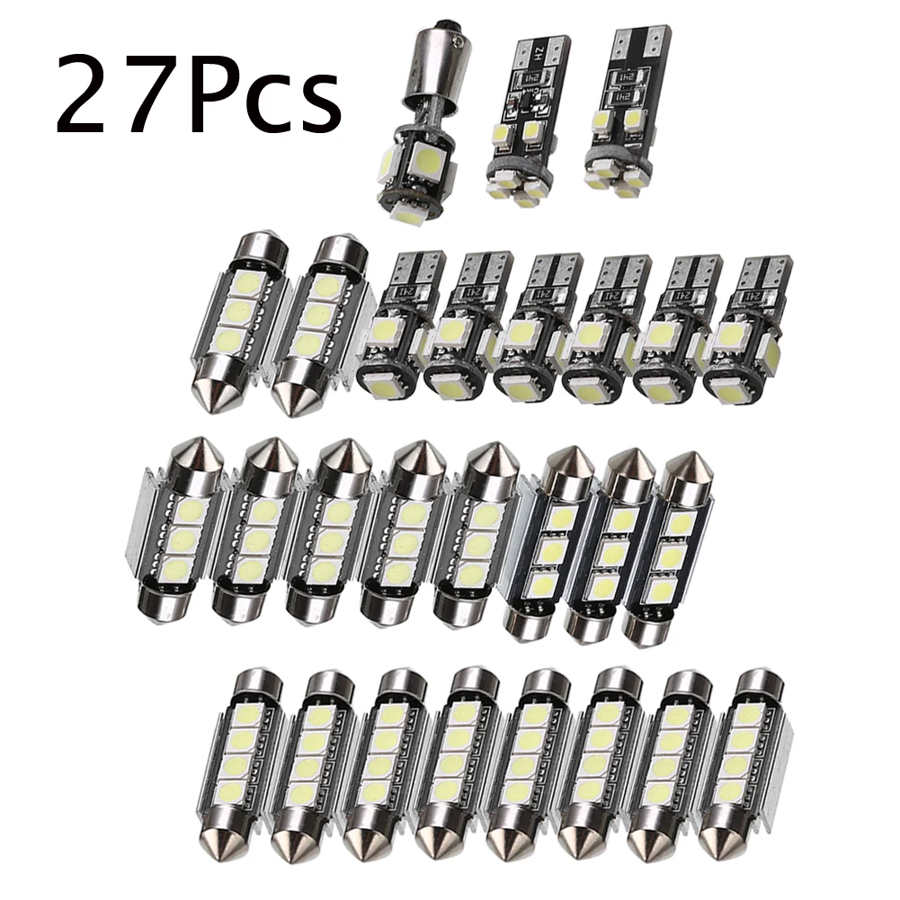 

27pcs/Set Car Interior White LED Light Mini Bulbs Kit 6000K Auto Accessories For Mercedes Benz E class W211 02-08 Wholesale