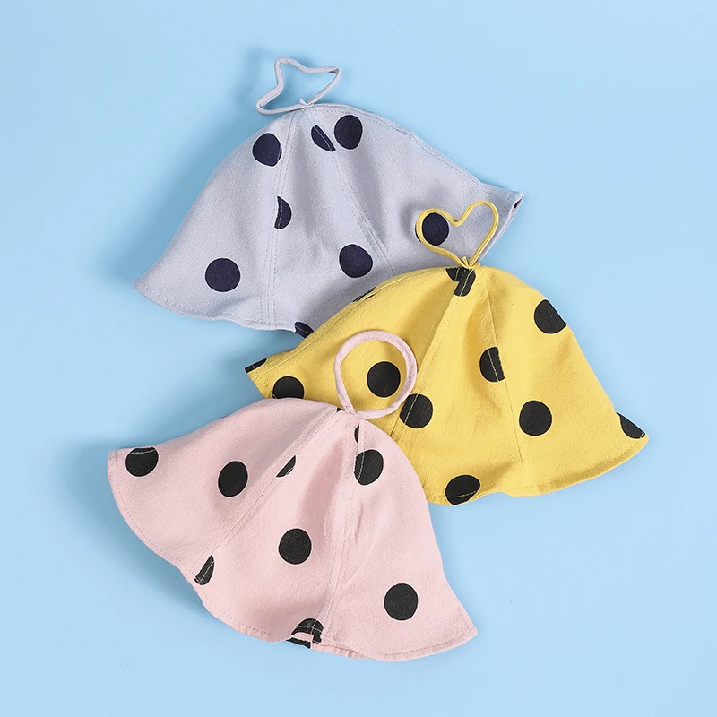 

Children's Outing Sun Hats Spring And Summer New Baby Hats Round Spots Pattern Men And Women Children Fisherman Hats