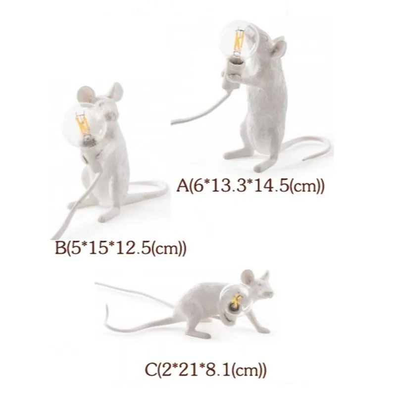 

Nordic Designer Resin Animal Rat Mouse Bedside Lamp Cute Mini Mouse LED Home Decor Desk Light Fixtures Luminaire Craft Lamps