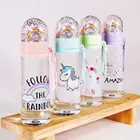 Бутылка для воды с милым единорогом, креативная микро-Ландшафтная интересная дизайнерская пластиковая бутылка для воды радужного цвета для девушек, портативная бутылка для воды