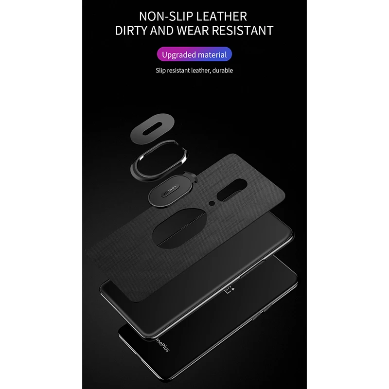 For Oneplus 7 Pro Case Cover Luxury Leather Magnetic Ring Stand Holder Phone Cases One plus 7Pro Back Coque | Мобильные телефоны и