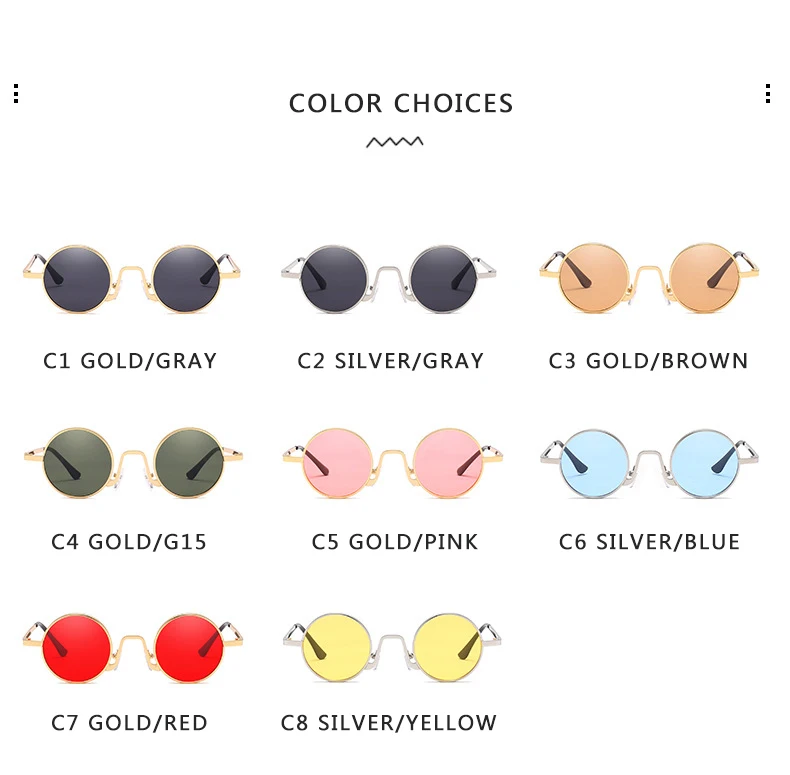 

Fashion Round Sunglasses Women Brand Designer Retro Sun Glasses Lens Alloy female Eyewear Frame Driver Goggles