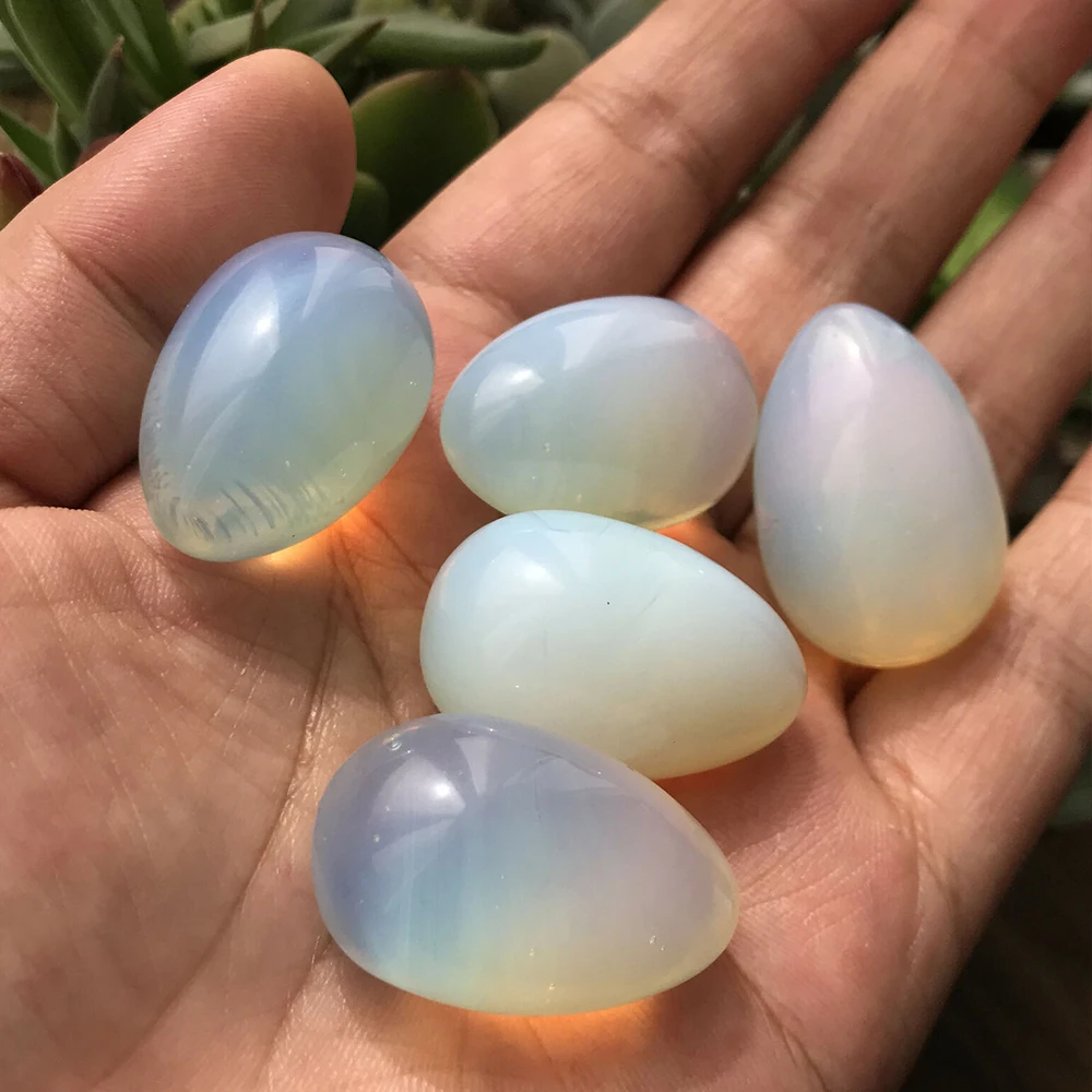 

5pcs Opal Eggs Quartz Crystal Mineral Home Decor Reiki Healing Crystals Kegel Exercise Opalite Egg