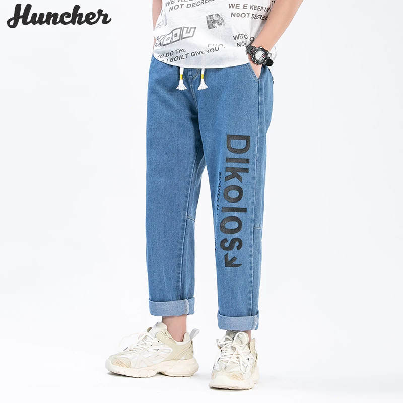 Джинсы Huncher мужские с мешковатым принтом модные брюки из денима до щиколотки в