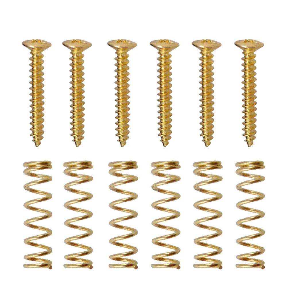 

Pack of 6 Electric Guitar Single Coil Pickup Screws with Springs (Gold)