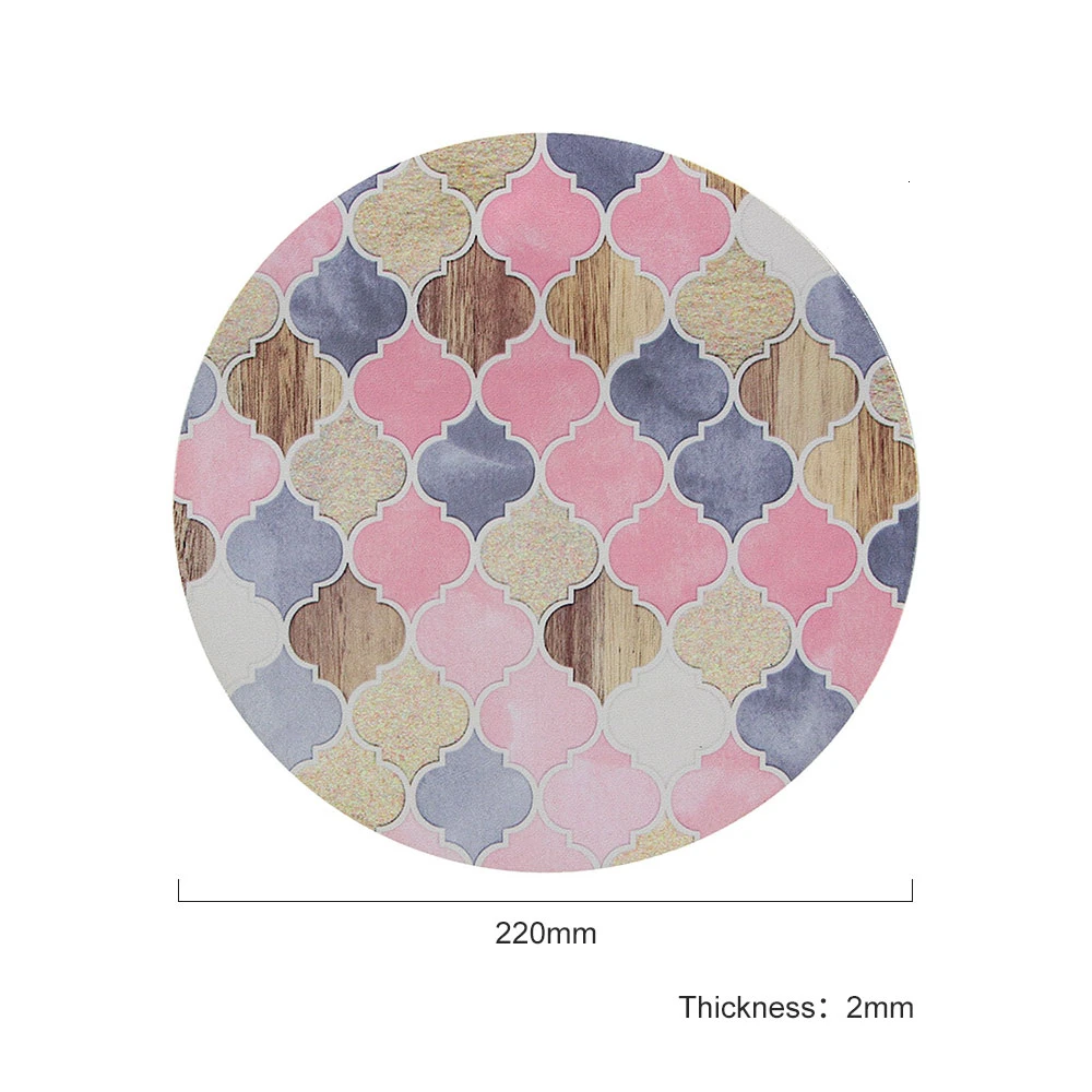 Мини-размер CHYI круглый мягкий силиконовый коврик для мыши компьютерный с принтом