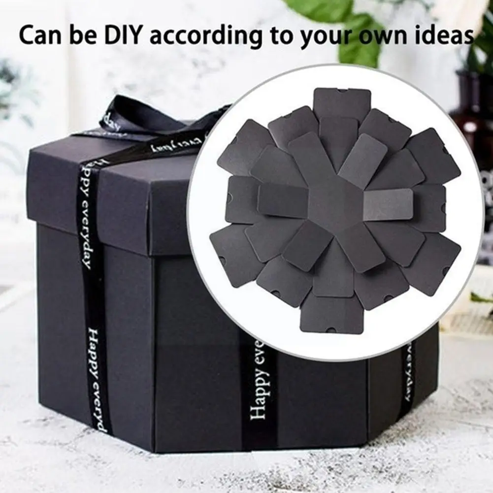 

Newest Hexagon Multi-layer Surprise Explosion Box Confession Wedding Album Valentine DIY Photo Gift Party Home Decor Scrapb U7Q1