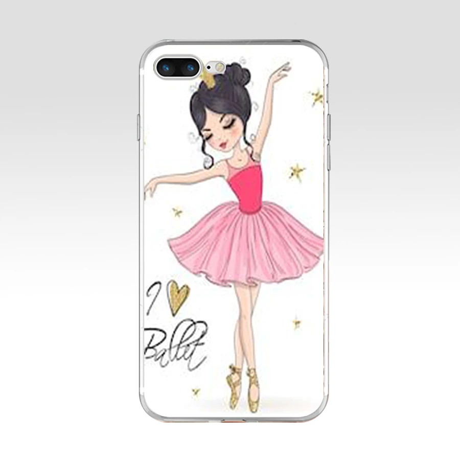 Мягкий силиконовый чехол из ТПУ с изображением Танцующей Балерины 199FG для Apple iPhone5