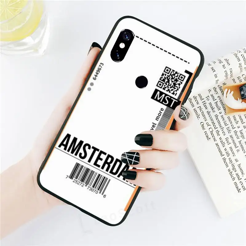 

Air ticket aircraft travel funda cover coque Phone Case For Xiaomi Redmi note 7 8 9 t k30 max3 9 s 10 pro lite