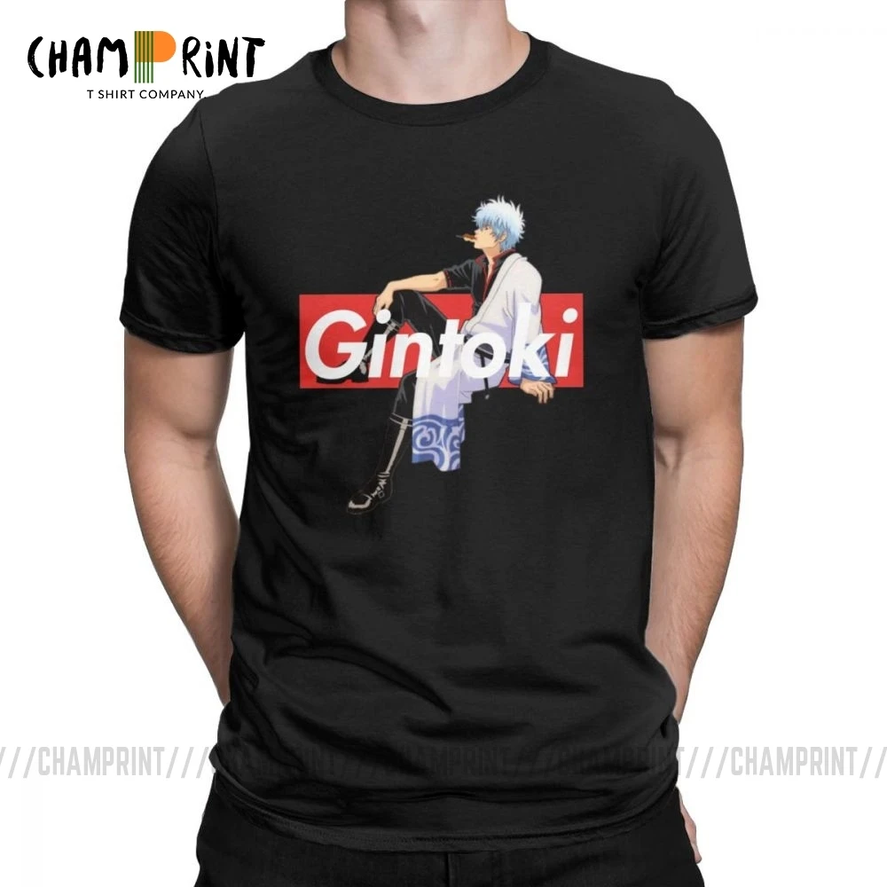 Мужская футболка Gintama Gintoki Sakata Новинка хлопковая футболки с коротким рукавом