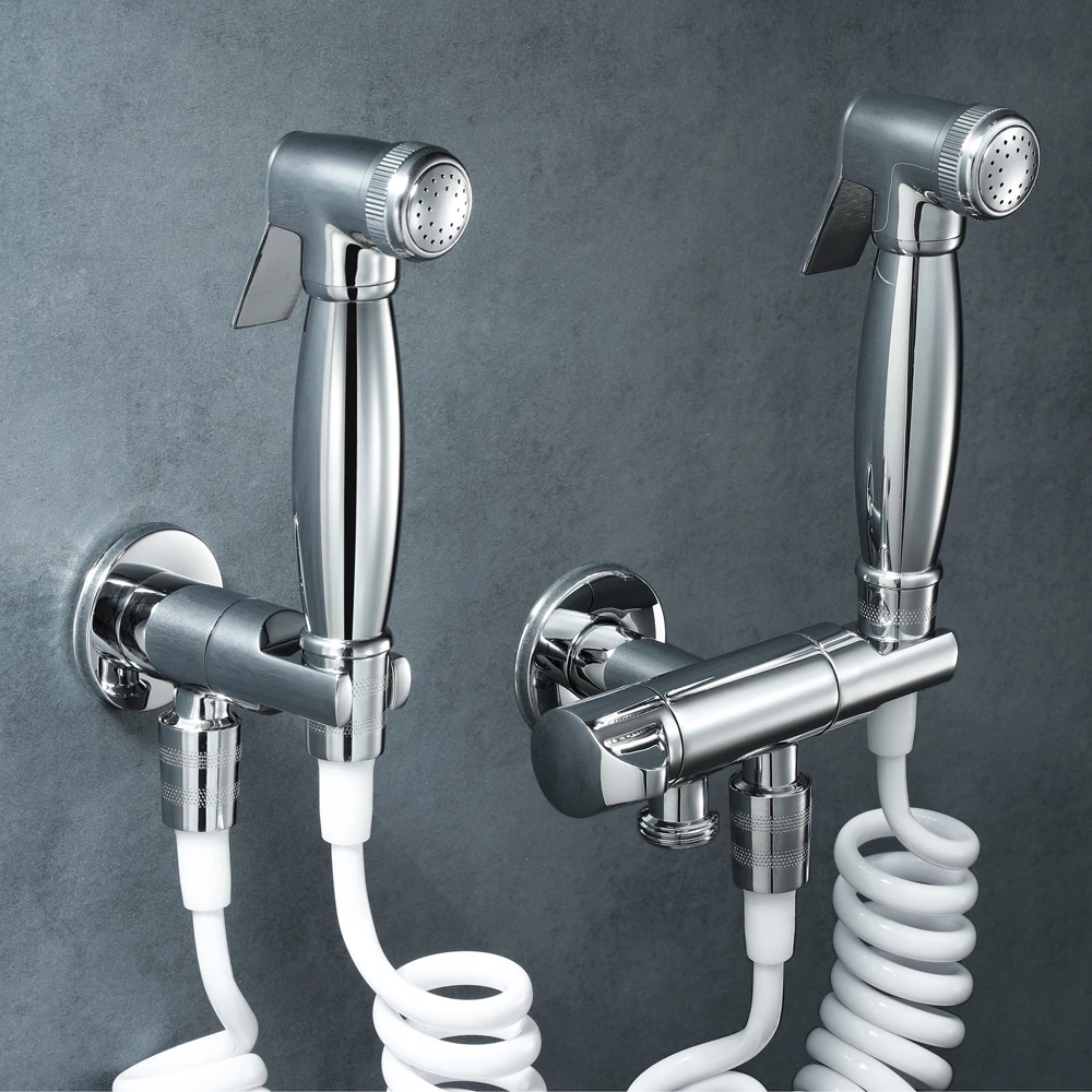 

Handheld Bidet Faucet Douche Kit Shower Bidet Sprayer Set Toilet Shattaf Sprayer with Shower Hose and Punch-free Hook