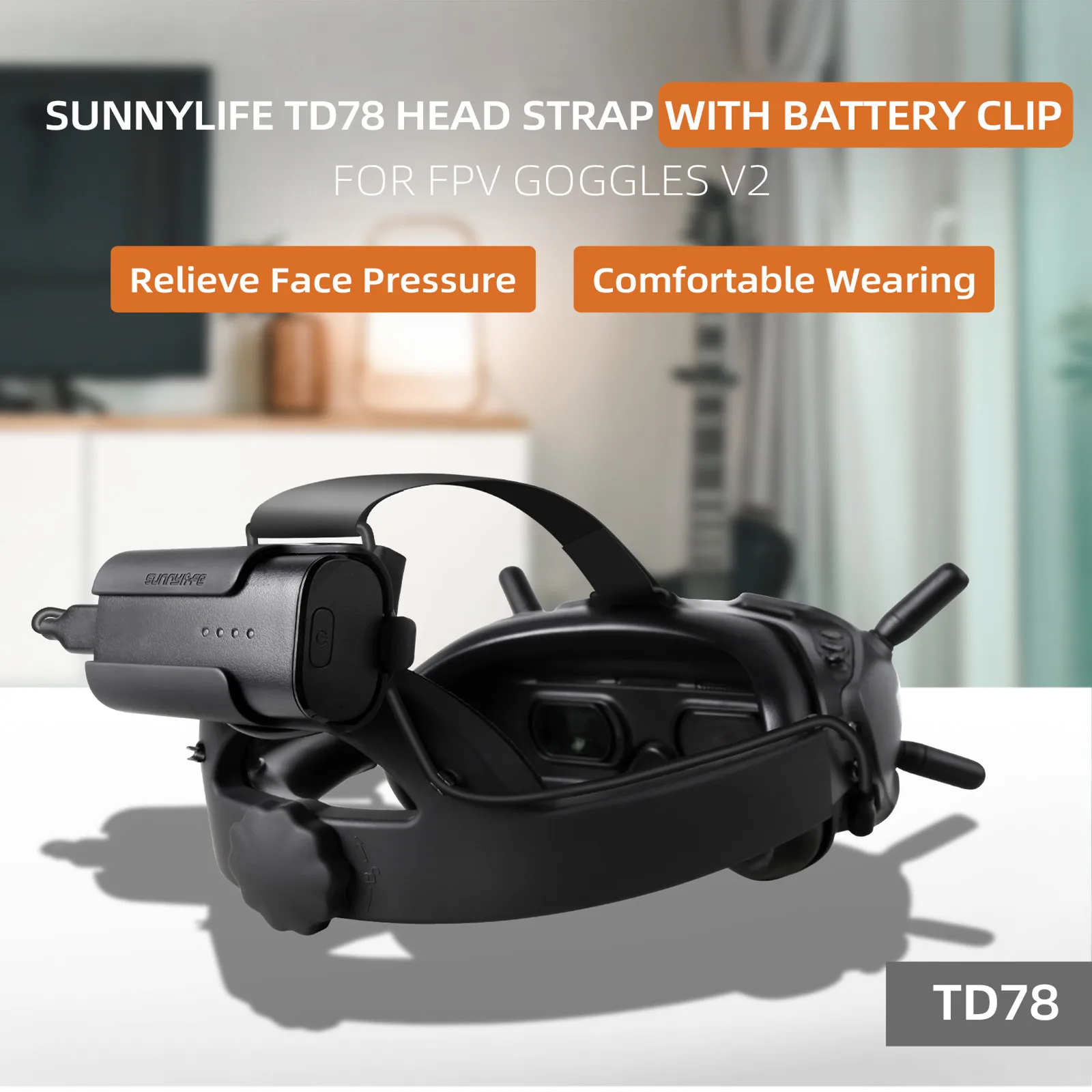 

Sunnylife For DJI FPV Goggles V2 Wearing TD78 Comfortable Decompression Adjustable Replacement Headband Accessories