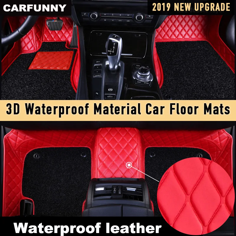 

CARFUNNY Waterproof Leather car floor mats for Hyundai i30 ix25 ix35 ix45 2007 2000 - 2019 new Custom Automotive Carpet