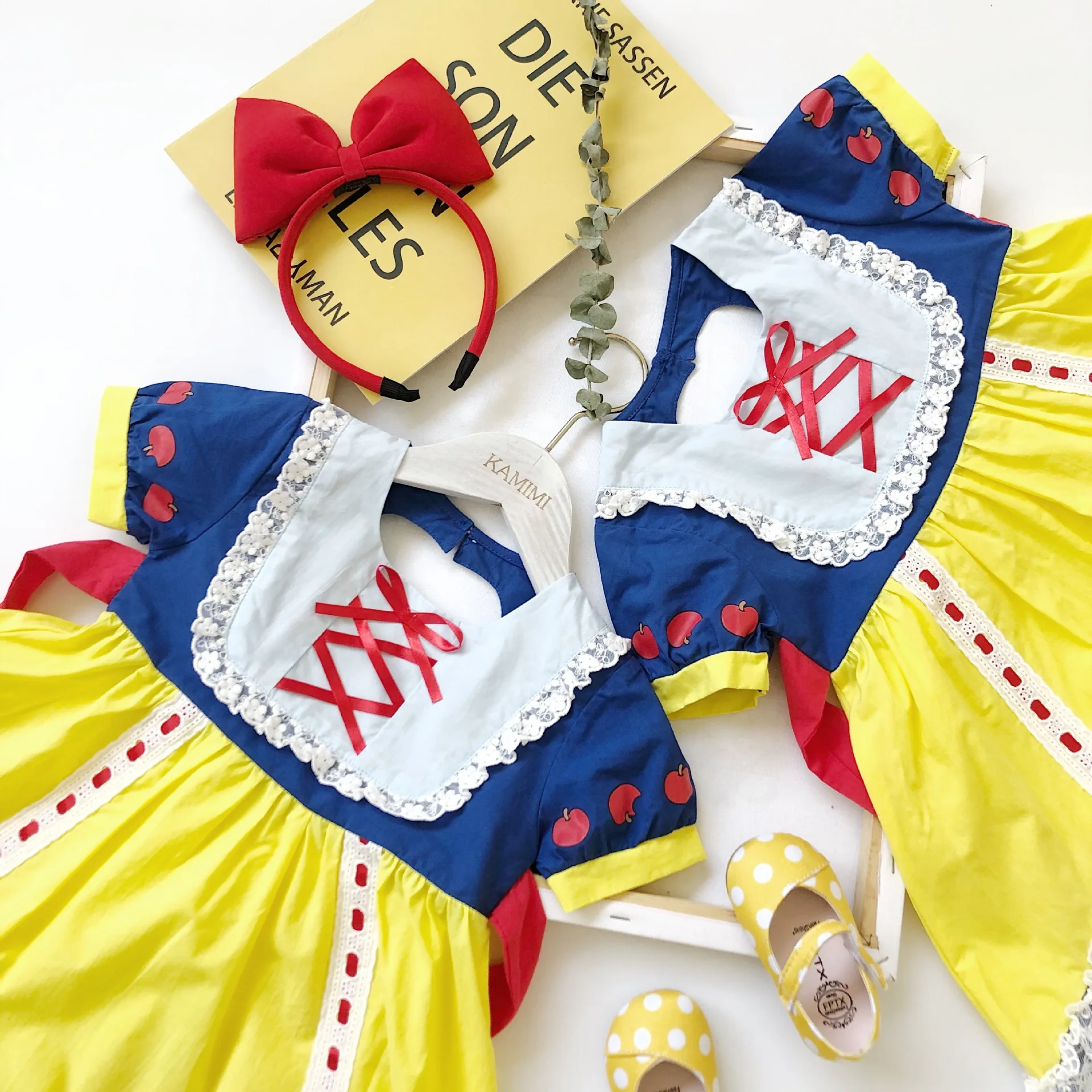 Tonytaobaby New Dress Girl's Cotton Open Back Love Girls Princess |