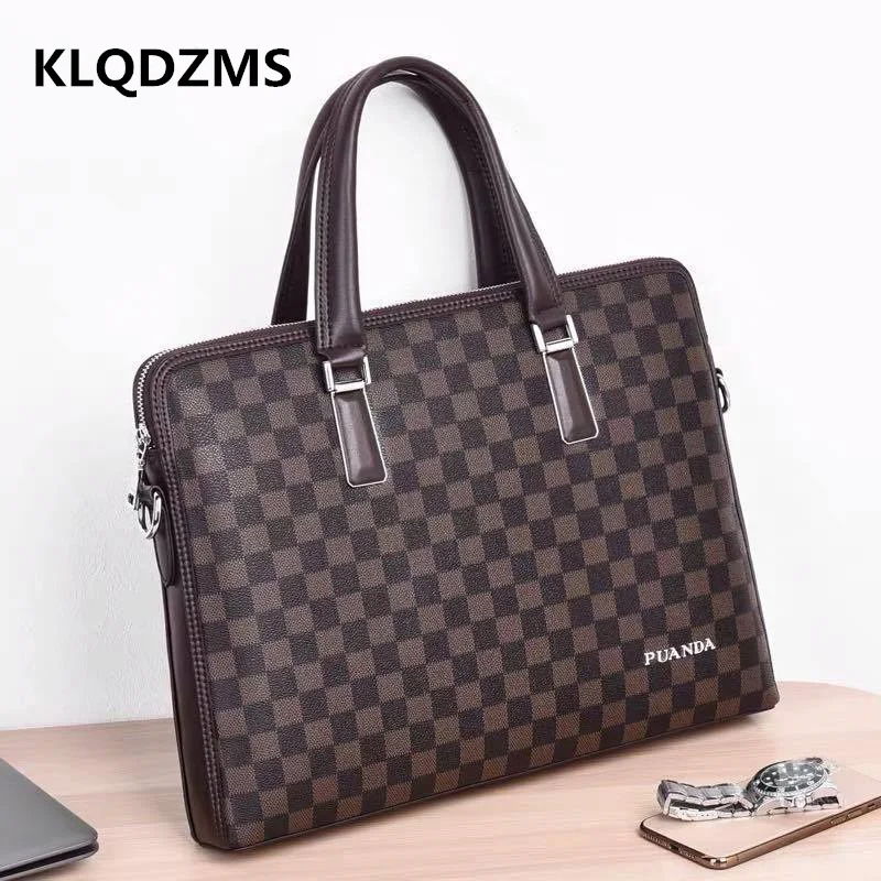 KLQDZMS  Man Classic Business Briefcase New Casual Male Bag PVC Luxury Handbag Designer Computer Backpack Hot Sell