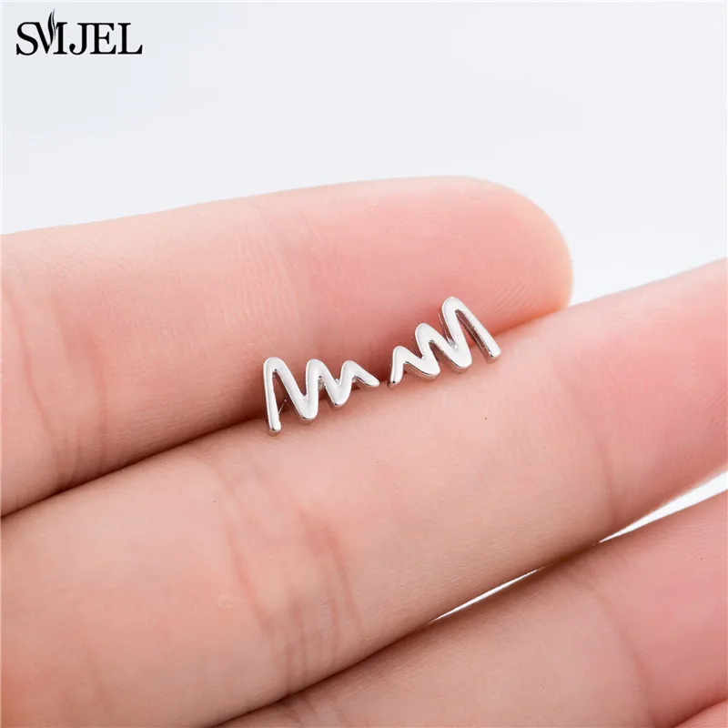 wave SMJEL Новое поступление богемные маленькие крошечные серьги-гвоздики с перьями для женщин очаровательный лист серьги oorbellen Brincos свадебные подарки - Окраска металла: wave