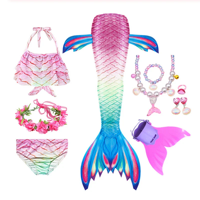 Новинка 2020 детский купальник для девочек с хвостом русалки и плавниками