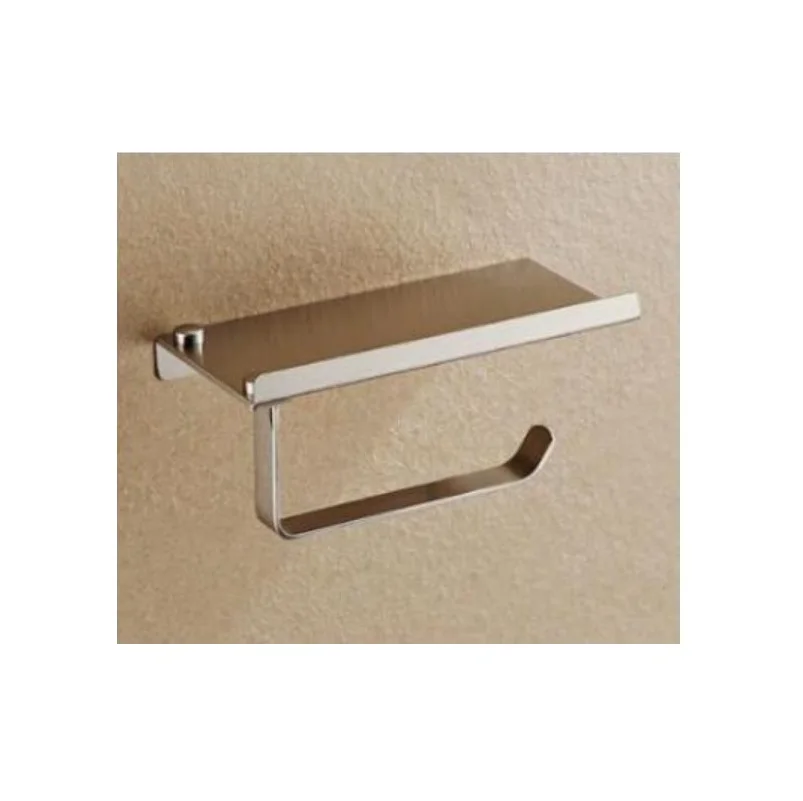 Нержавеющая сталь Ванная комната держатель для бумаги и телефона с полкой